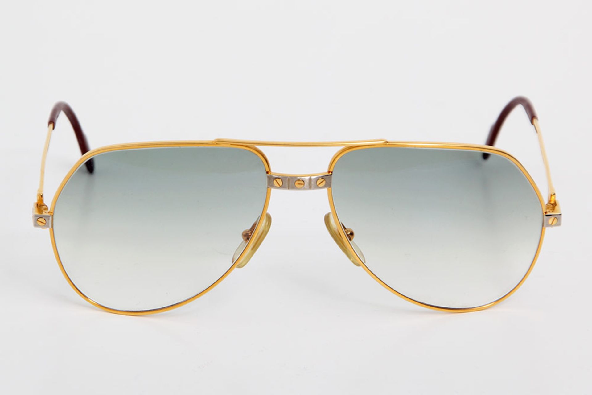 CARTIER exklusive Sonnenbrille "MUST DE CARTIER SANTOS". TOP ERHALT!! NP. ca.: 900,-.