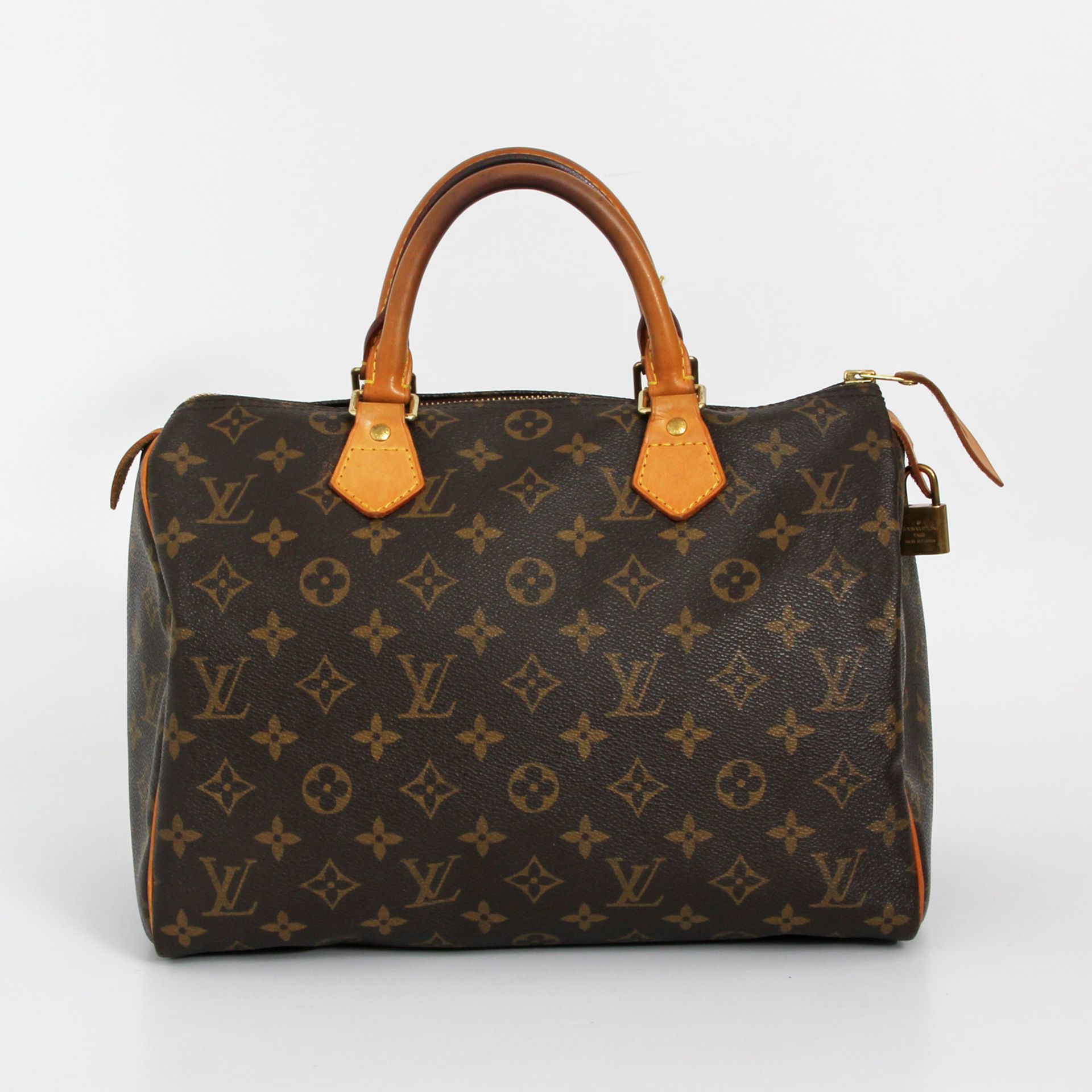 LOUIS VUITTON beliebte Henkeltasche "SPEEDY 30", Koll. 2006. Akt. NP.: 750,-. Monogram Canvas