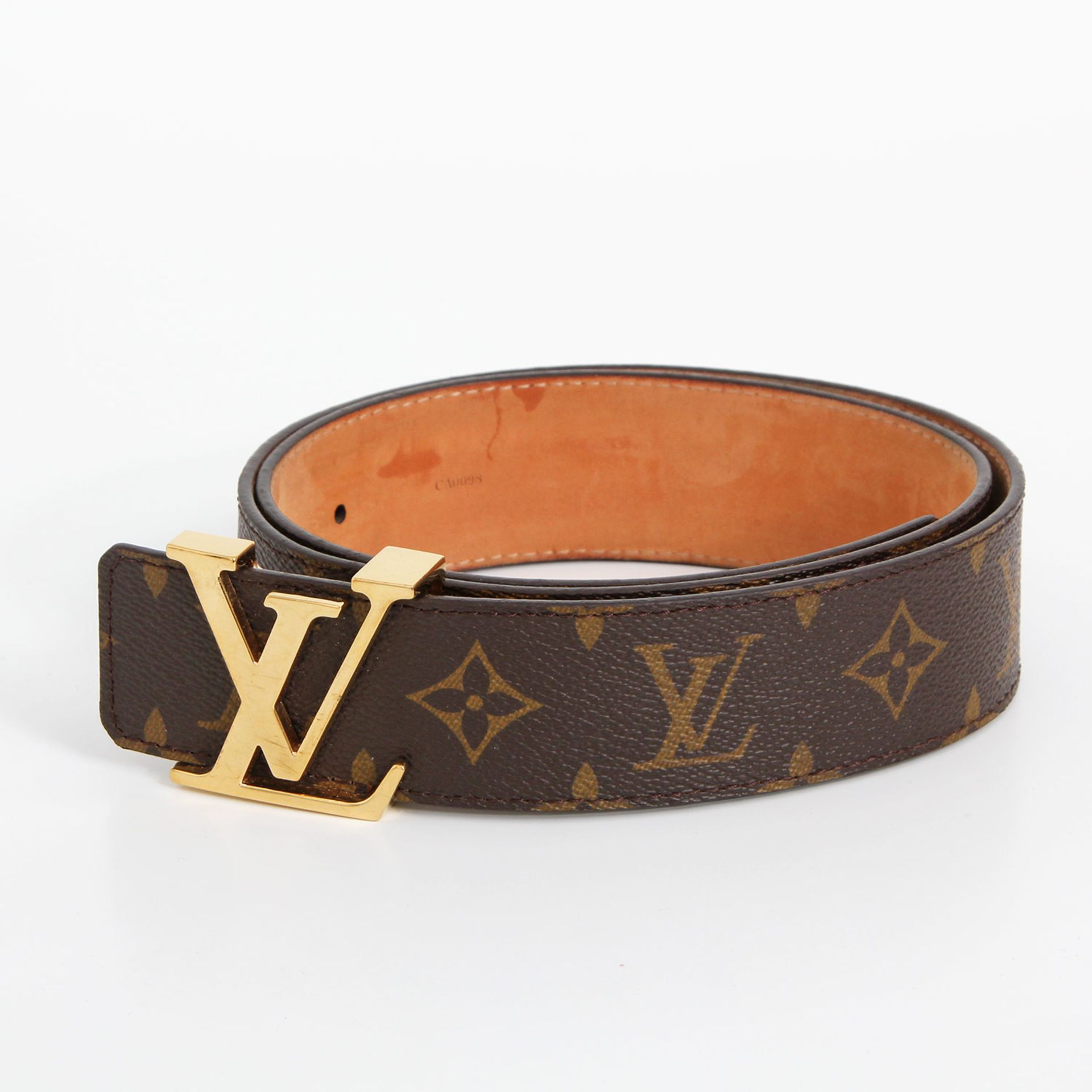 LOUIS VUITTON zeitloser Gürtel "INITIALES 40", Länge 80cm. Koll. 2008. Akt. NP.: 335,-. Monogram