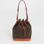 LOUIS VUITTON VINTAGE beliebte Beuteltasche "NOÉ", Koll. 1992. Akt. NP.: 1.040,-. Monogram Canvas