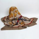 HERMÈS VINTAGE exklusives Foulard "DAIMYO PRINCES DU SOLEIL LEVANT" by Francoise Faconnet, Motiv