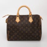 LOUIS VUITTON beliebte Henkeltasche "SPEEDY 30", Koll. 2008. Akt. NP.: 760,-. Monogram Canvas