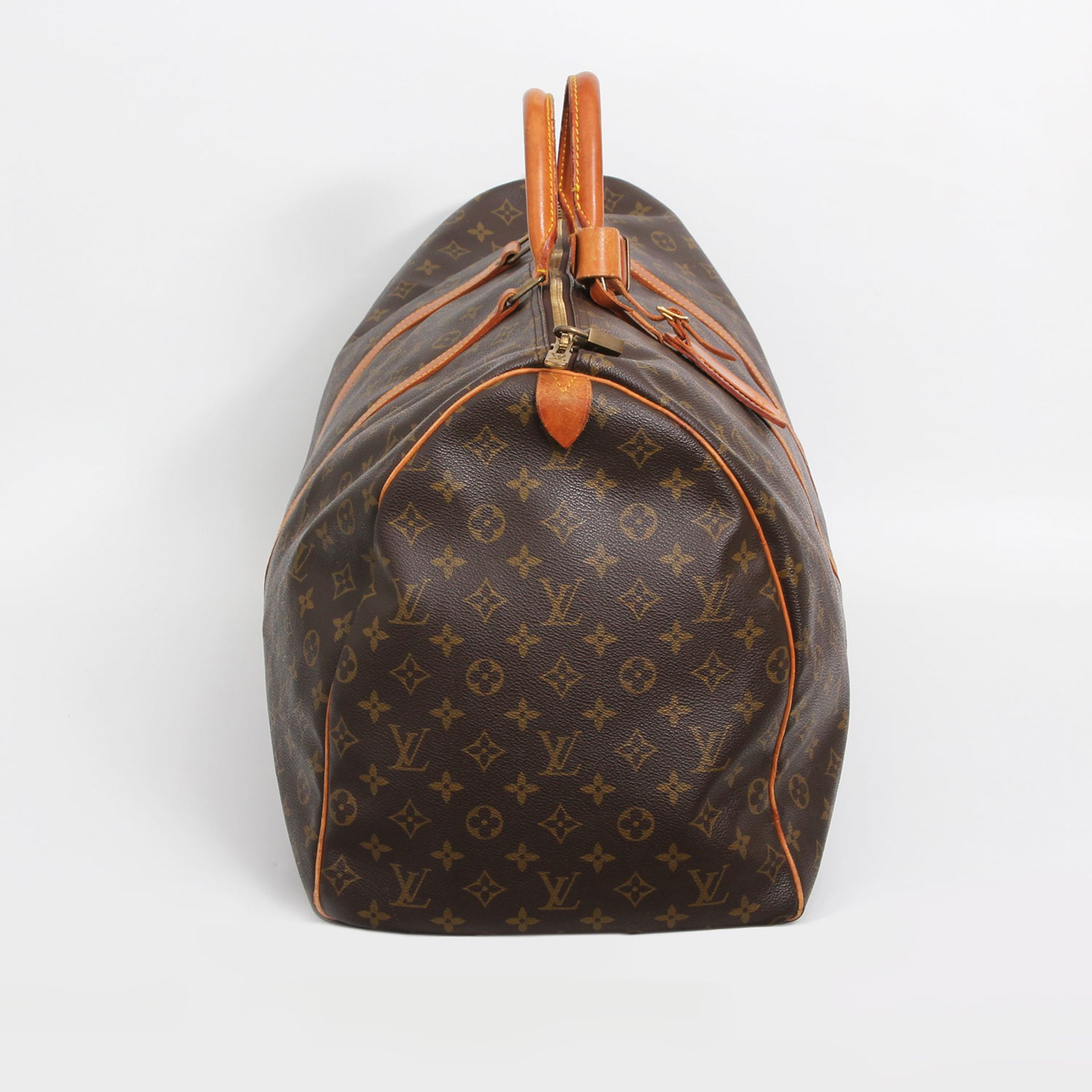 LOUIS VUITTON zeitloser Weekender "KEEPALL 60", Koll. 86. Akt. NP.: 1.050,-. Monogram Canvas Serie, - Bild 2 aus 2