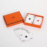 HERMÈS edles Kartenspiel. NEUWERTIG!! Miniaturformat, Silberschnitt. Box anbei.