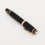 MONTBLANC eleganter Patronenfüllfederhalter; einziehbare bicolor 14 K Goldfeder, Korpus und Kappe