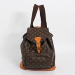 LOUIS VUITTON sportiver Rucksack "MONTSOURIS" MM; Monogram-Canvas mit Lederverstärkungen und