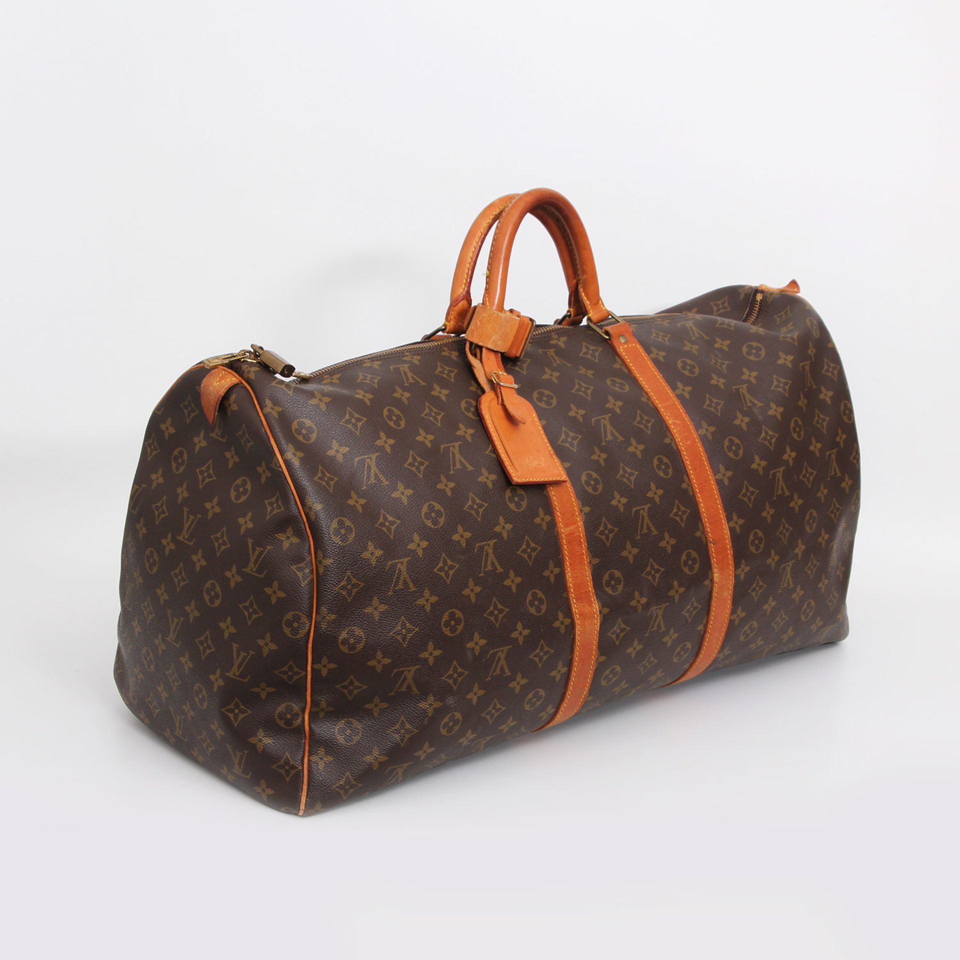 LOUIS VUITTON zeitloser Weekender "KEEPALL 60", Koll. 86. Akt. NP.: 1.050,-. Monogram Canvas Serie,