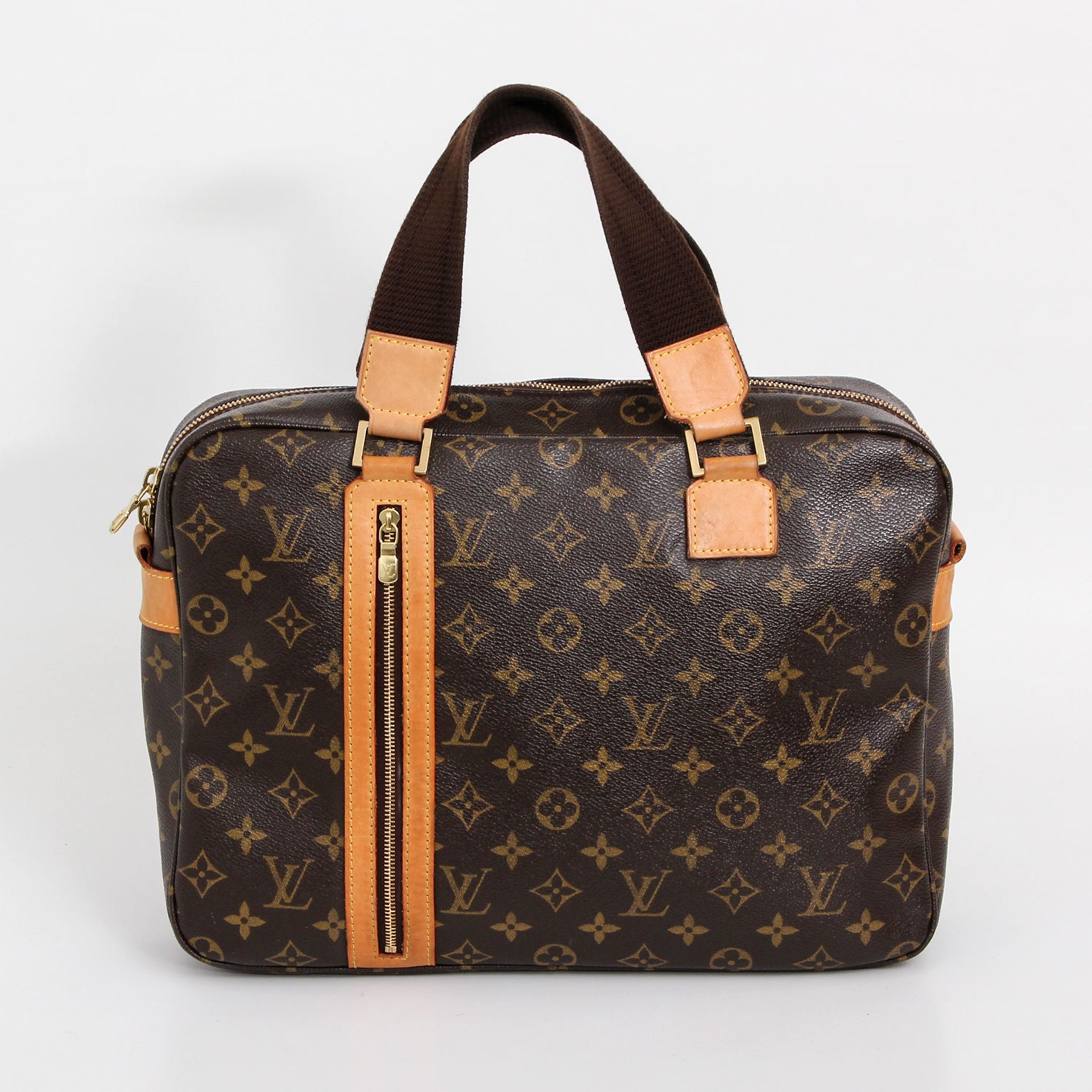 LOUIS VUITTON Messenger Bag "BOSPHORE", Koll. 2015; Monogram Canvas mit Naturleder- und braunen