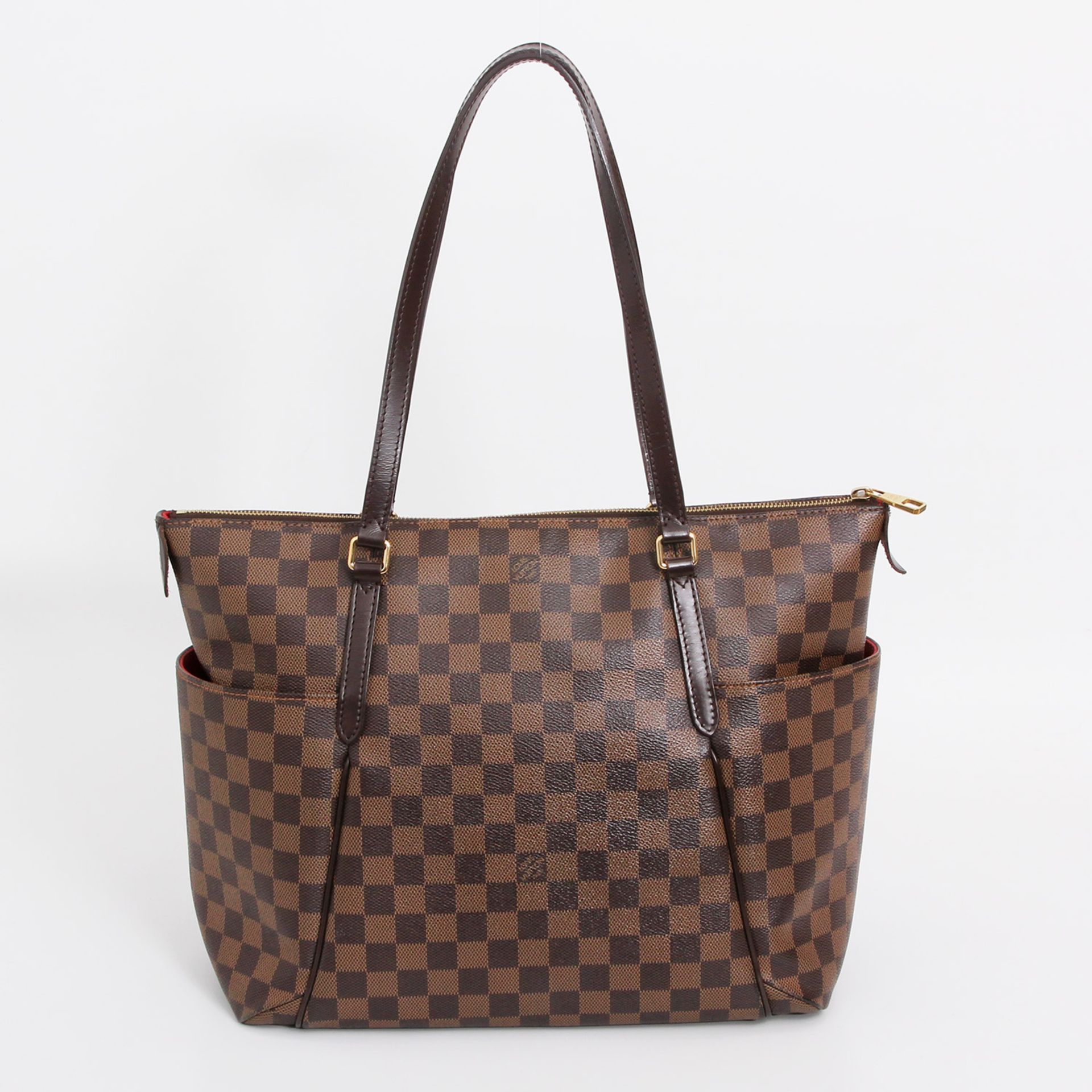 LOUIS VUITTON zeitlose Schultertasche "TOTALLY MM", Koll. 2015. Letzter LP. ca.: 1.250,-. Damier