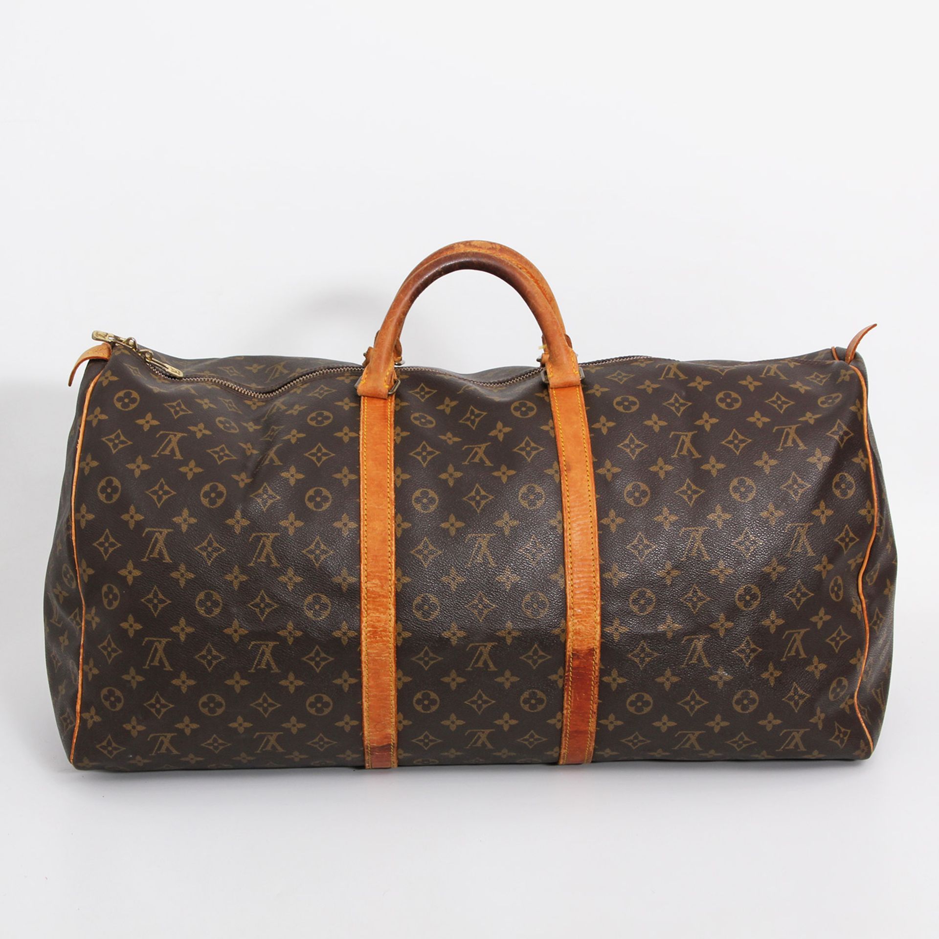 LOUIS VUITTON klassische Reisetasche "KEEPALL 60". Koll. '85. Akt. NP.: 1.050,-. Monogram Canvas