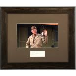 Lee Marvin - a signed card with photographic print from the film The Dirty Dozen, framed, 12 x 15
