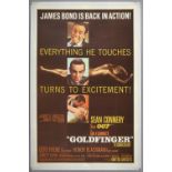 James Bond Goldfinger (1964) US One Sheet film poster, starring Sean Connery, directed by Guy