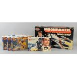 Five James Bond Airfix kits including Moonraker Spaceship 1/144 model kit (unbuilt) (1979), Autogyro