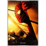 Spiderman (2002) US Export One Sheet film poster, Spanish Language with twin towers in eyes, rolled,