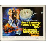 James Bond Diamonds Are Forever (1971) US Half Sheet film poster, starring Sean Connery, United