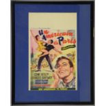 American In Paris (1951) Belgian film poster, starring Gene Kelly, MGM, framed, 14 x 22 inches