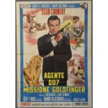 James Bond Goldfinger (R-1965) Italian Two Foglio film poster, with United Artists / Dear Film