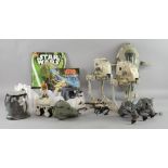Star Wars unboxed vintage toys including Ice Palace Hoth, Scout Walker x 2, Speeder Bike x 2, Endo