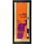 Bullitt (1969) US Insert film poster, starring Steve McQueen, Warner Bros - Seven Arts, framed, 14 x