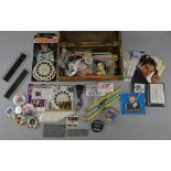 James Bond - Box of fan / promotional items including metal badges from Octopussy, For Your Eyes