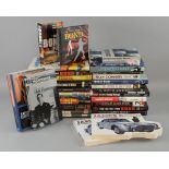 100+ James Bond books, hard and paperback, including; The Battle for Bond by Robert Sellers, For