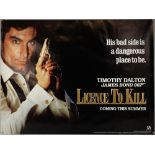 Licence To Kill (1989) British Quad teaser film poster, United Artists, rolled, 30 x 40 inches