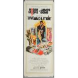 James Bond Live and Let Die (1973) US Insert film poster, West Hemi, United Artists, folded, 14 x 36