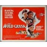 The Wild Geese (1978) US Half Sheet film poster, starring Richard Burton, Roger Moore and Richard