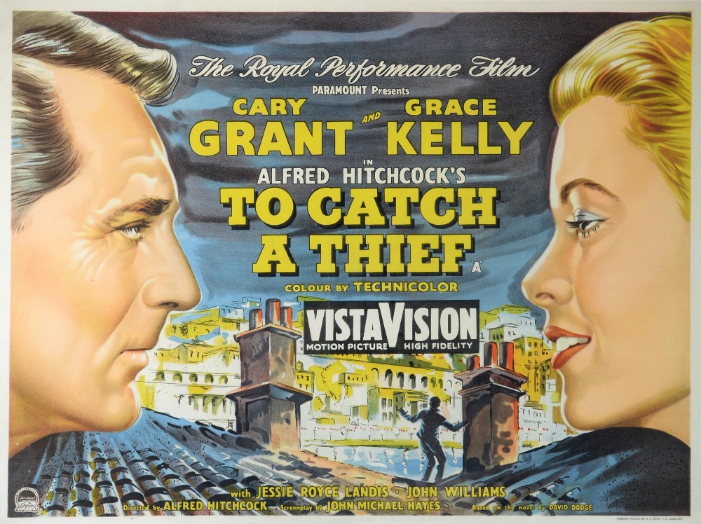 To Catch A Thief (1955) British quad film poster, starring Cary Grant & Grace Kelly, directed by - Image 2 of 2