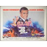 James Bond Never Say Never Again (1983) British Quad film poster, starring Sean Connery, artwork