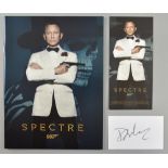 James Bond Spectre - Autograph card signed by Daniel Craig, Japanese film brochure & premiere ticket