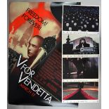 V For Vendetta (2005) Advance One Sheet film poster 27 x 40 inches, two Italian mounted posters 16 x