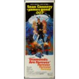 James Bond Diamonds Are Forever (1971) US Insert film poster, starring Sean Connery, United Artists,