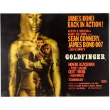 James Bond Goldfinger (1964) British Quad film poster, Style A, Art by Robert Brownjohn, starring