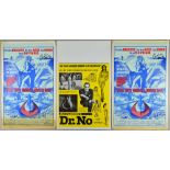 James Bond - Three Benton Card poster, Two for The Spy Who Loved Me signed by Shane Rimmer,