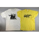 Two vintage James Bond Fan Club T-shirts, The James Bond 007 Fan Club (Size M) & James Bond