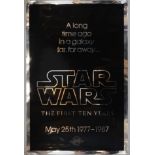 Star Wars (R-1987) Kilian Enterprises 'The First Ten Years' One Sheet film poster, Style A, 20th