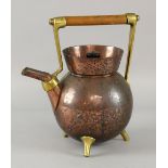 Christopher Dresser design for Benham and Froud Copper kettle of spherical form with brass mounts