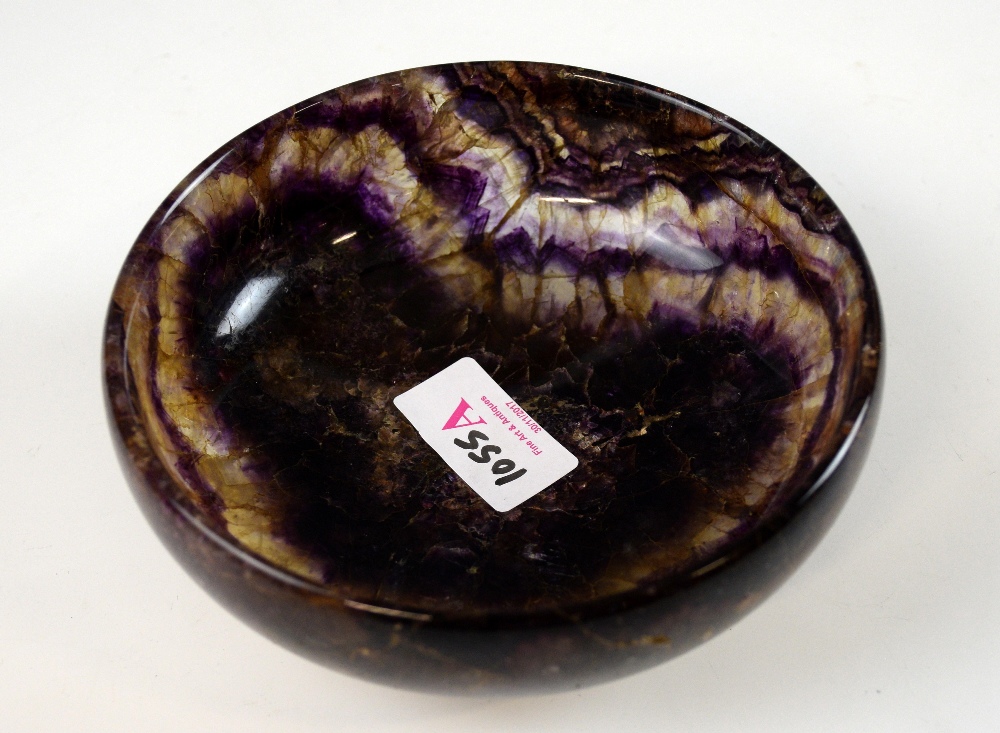 Late 19th / early 20th century Bluejohn turned bowl. 14.5 cm - Image 10 of 11