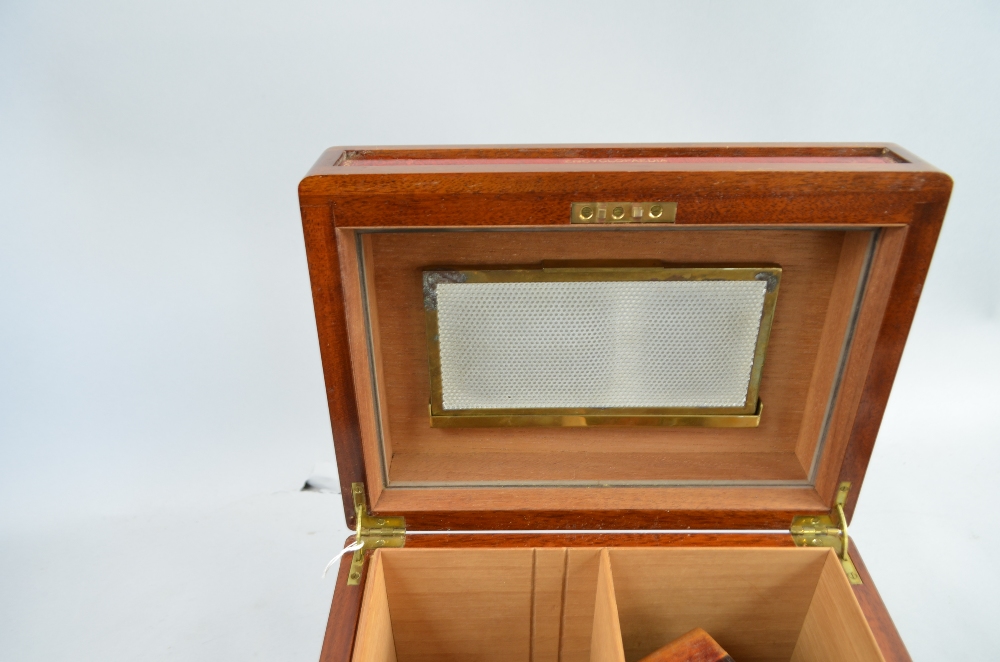 20th century mahogany humidor, playing card box and pair of silver sugar tongs, - Image 11 of 11