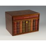 20th century mahogany humidor, playing card box and pair of silver sugar tongs,