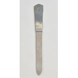 Sterling silver letter opener of plain design, marked 'Bogota Sterling', '925', 1.1oz, 34g, 17cm