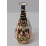 FIRST QUALITY ROYAL CROWN DERBY IMARI BOTTLE SHAPED VASE WITH YEAR CYPHER FOR 1911, PAINTED NO'S.