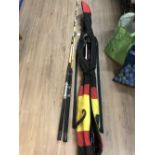 2 BOAT RODS & SET OF SKIS IN A BAG