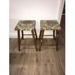 2 VINTAGE STOOLS