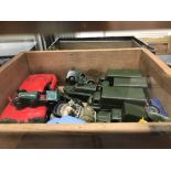 WOOD BOX OF TOY CARS