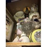 1 BOX OF CHINA ( QUEEN ANNE AND OTHERS )