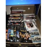 1 BOX OF DVD'S