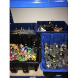 4 BOXES OF SMALL TOYS & PIECES