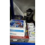 SHELF OF VARIOUS ITEMS FLASHLIGHT ,